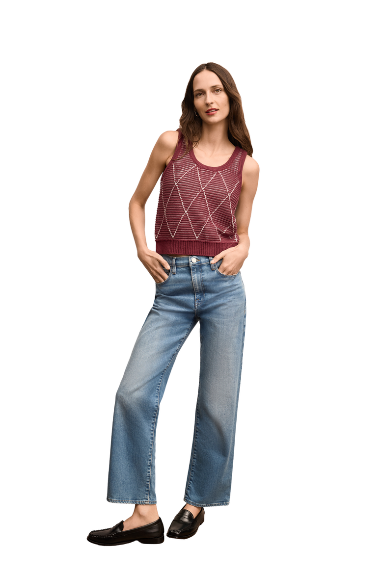 Aiko Breeze Tank - Argyle Knit, Main, color, Red Umber