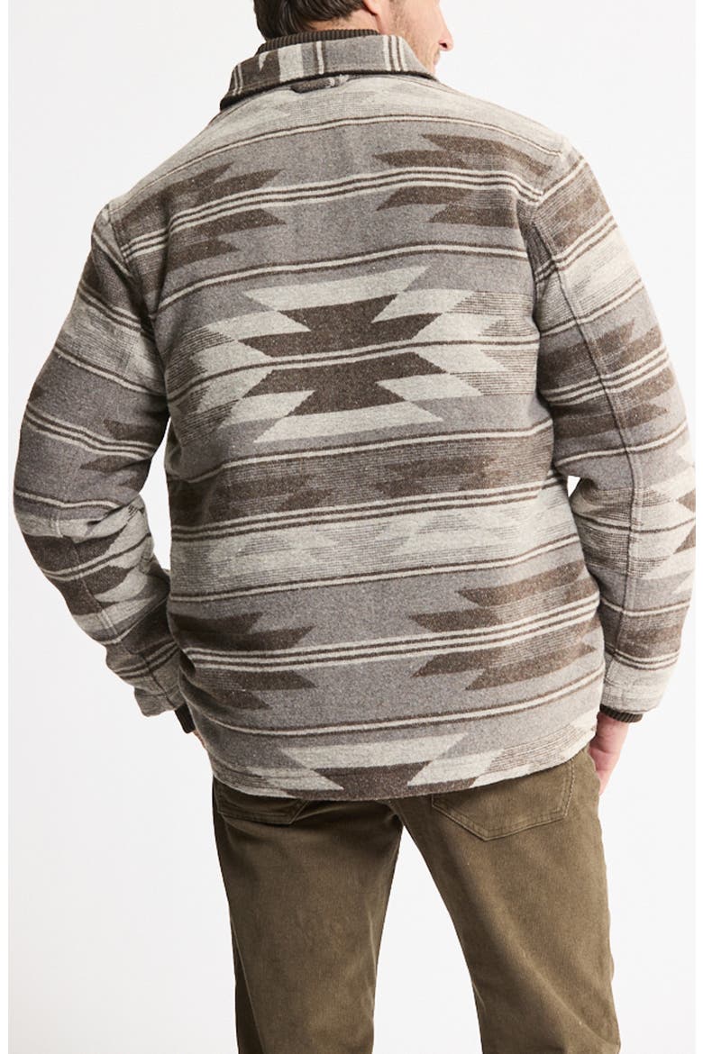 Faux Fur Lined Shirt Jacket, Alternate, color, STONE AZTEC