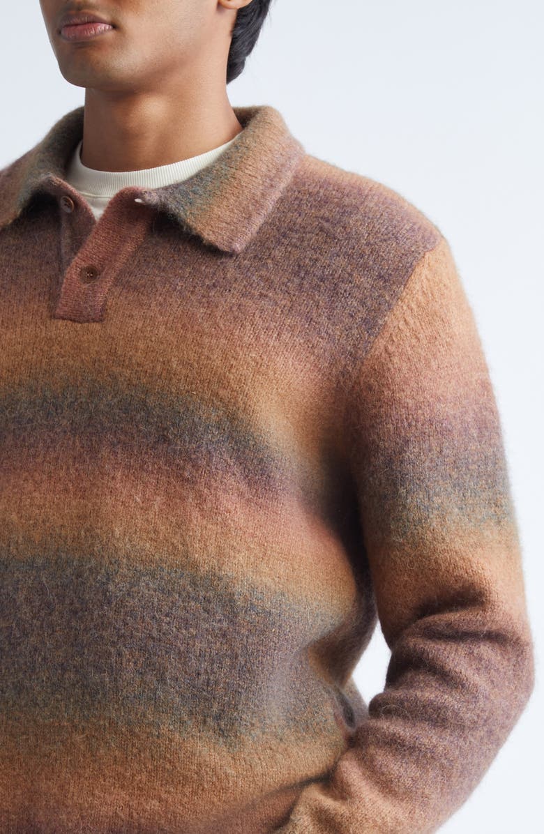 PALMES Baby Alpaca & Merino Wool Blend Polo Sweater, Alternate, color, Brown