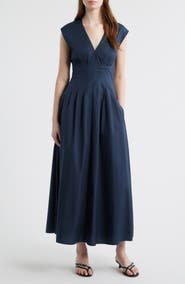 rag & bone Ines Pleated Poplin Maxi Dress