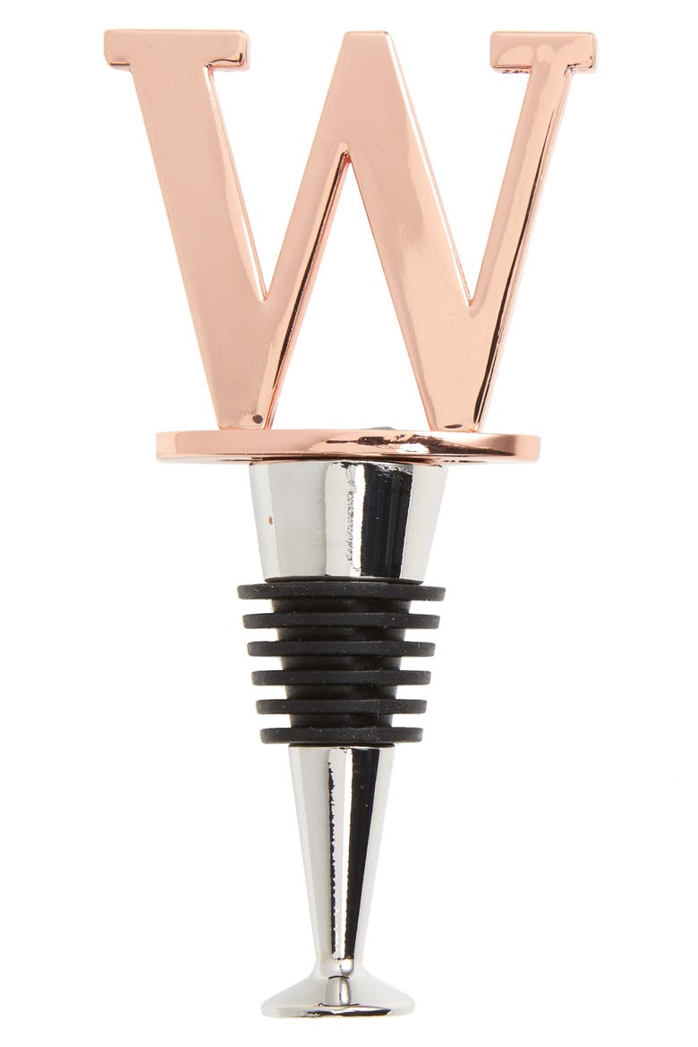 Copper Monogram Bottle Stopper, Main, color, W