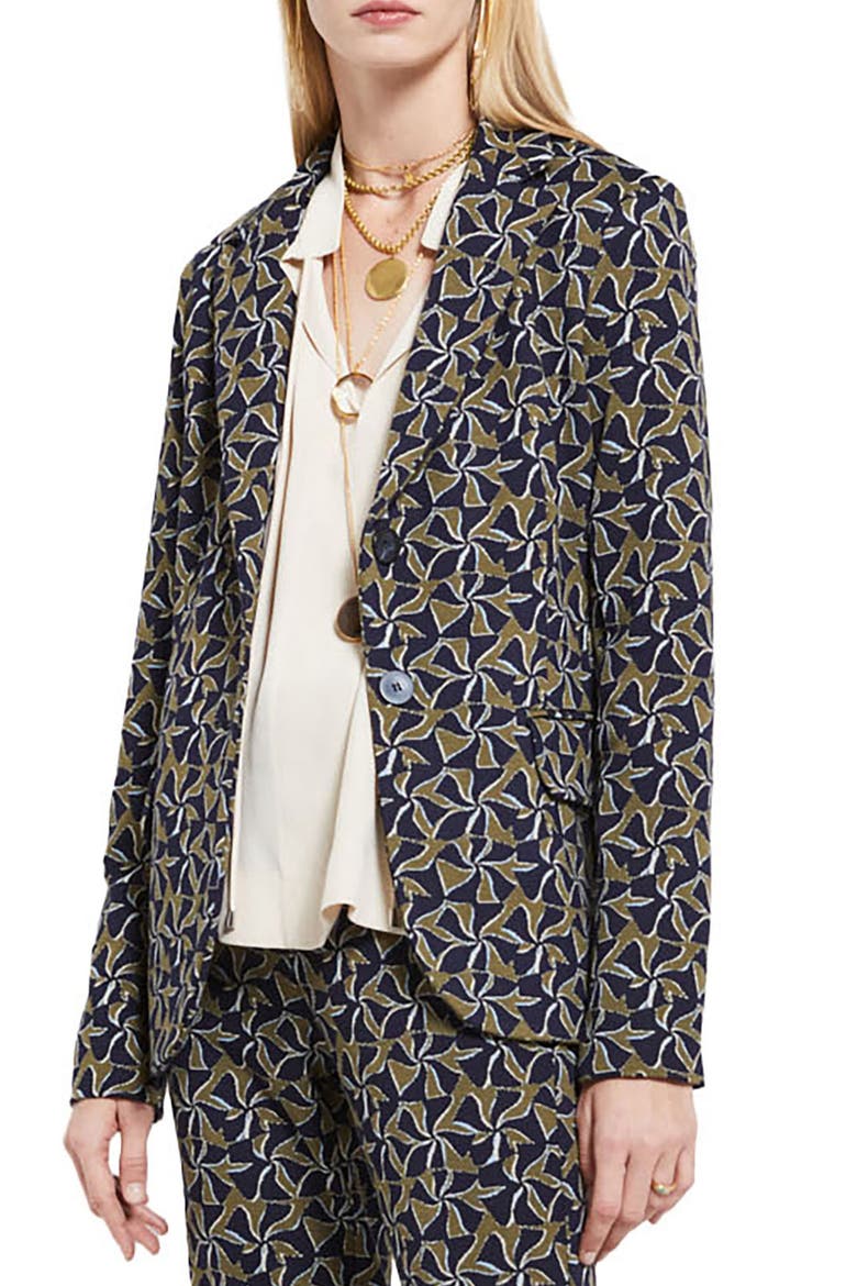 Printed Fit Jacket, Main, color, Blue