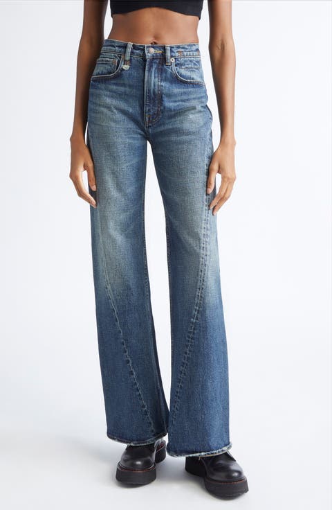 Twisted Seam Flare Jeans (Melvin Blue Stretch)