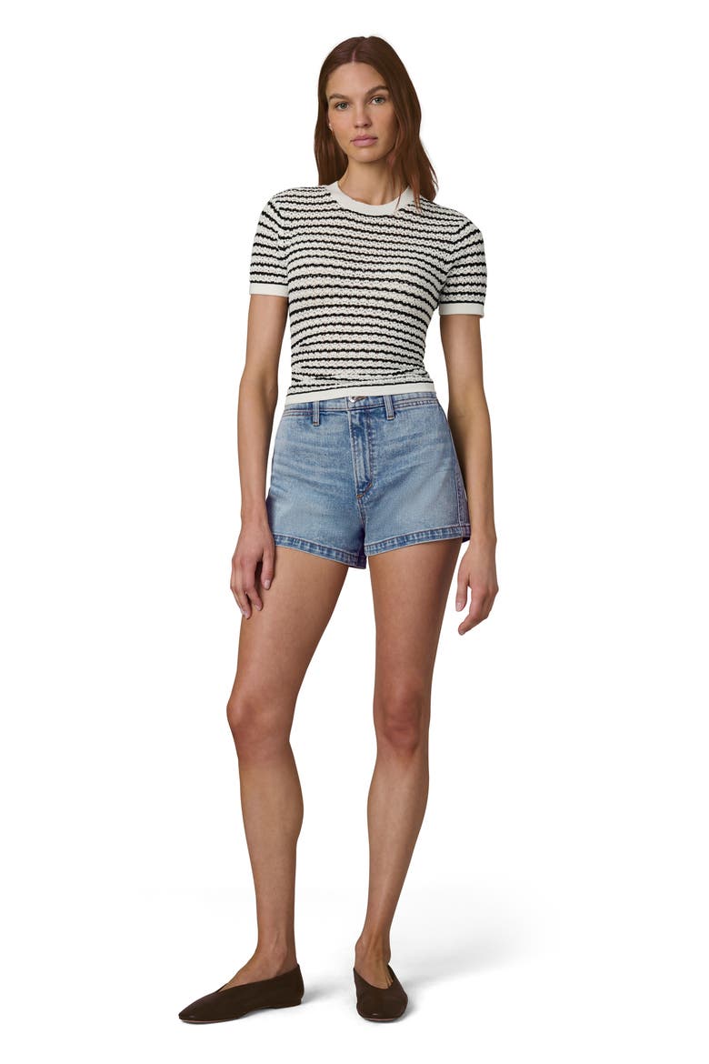 The Crochet Sweater, Alternate, color, MILK/ BLACK STRIPE