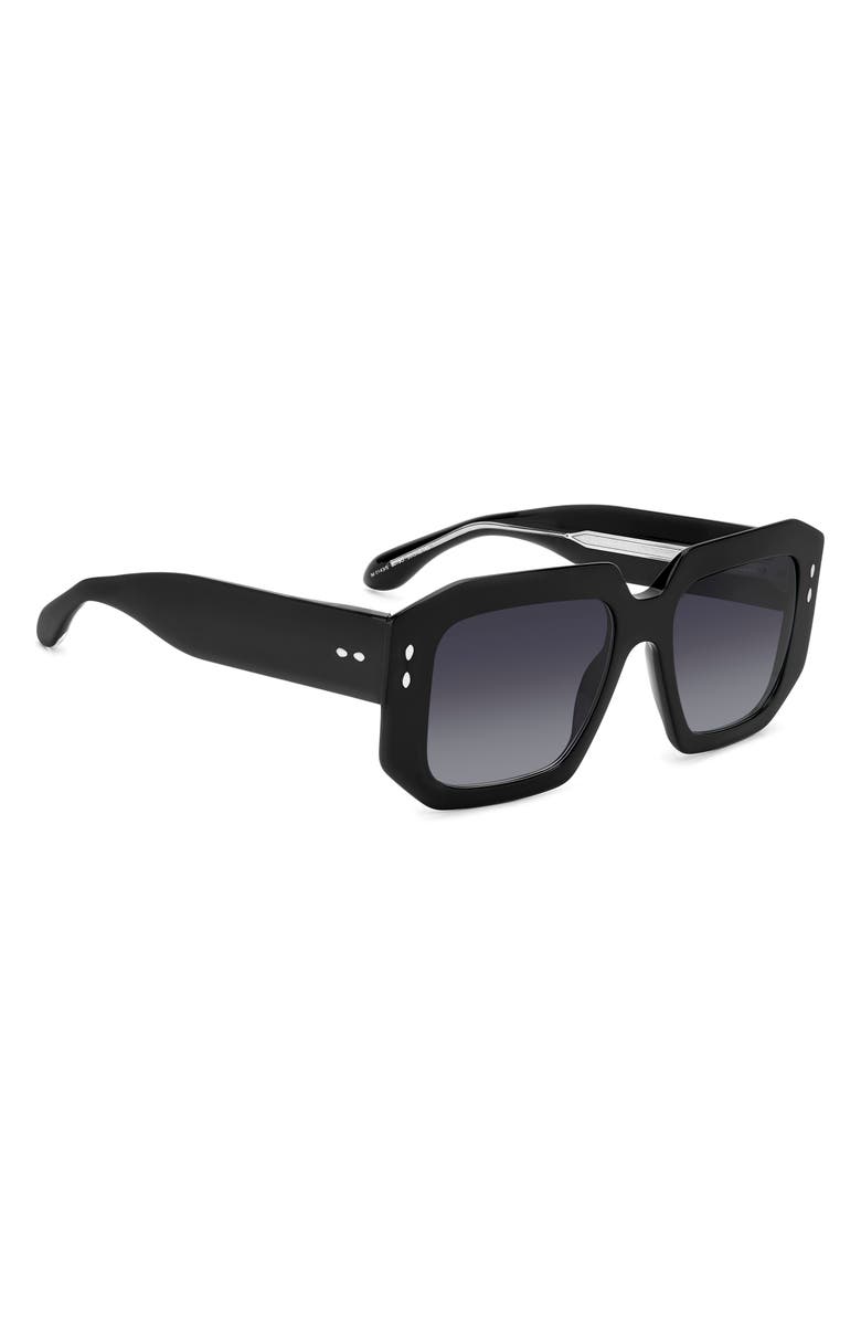 Isabel Marant 53mm Gradient Square Sunglasses, Alternate, color, Black/ Grey Shaded
