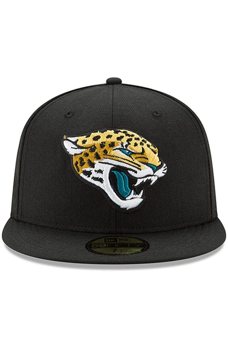 New Era Men's New Era Black Jacksonville Jaguars Head Logo Omaha 59FIFTY Fitted Hat, Alternate, color, 