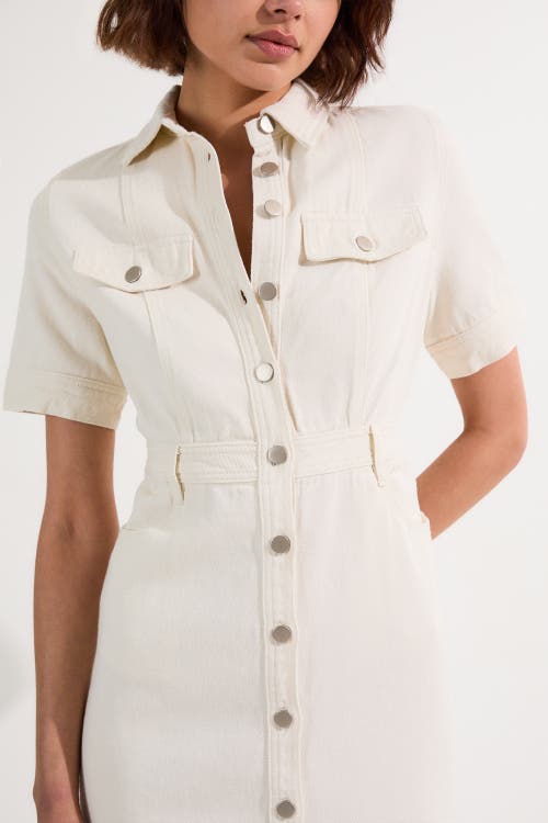 Karen Millen Denim Midi Shirt Dress In White