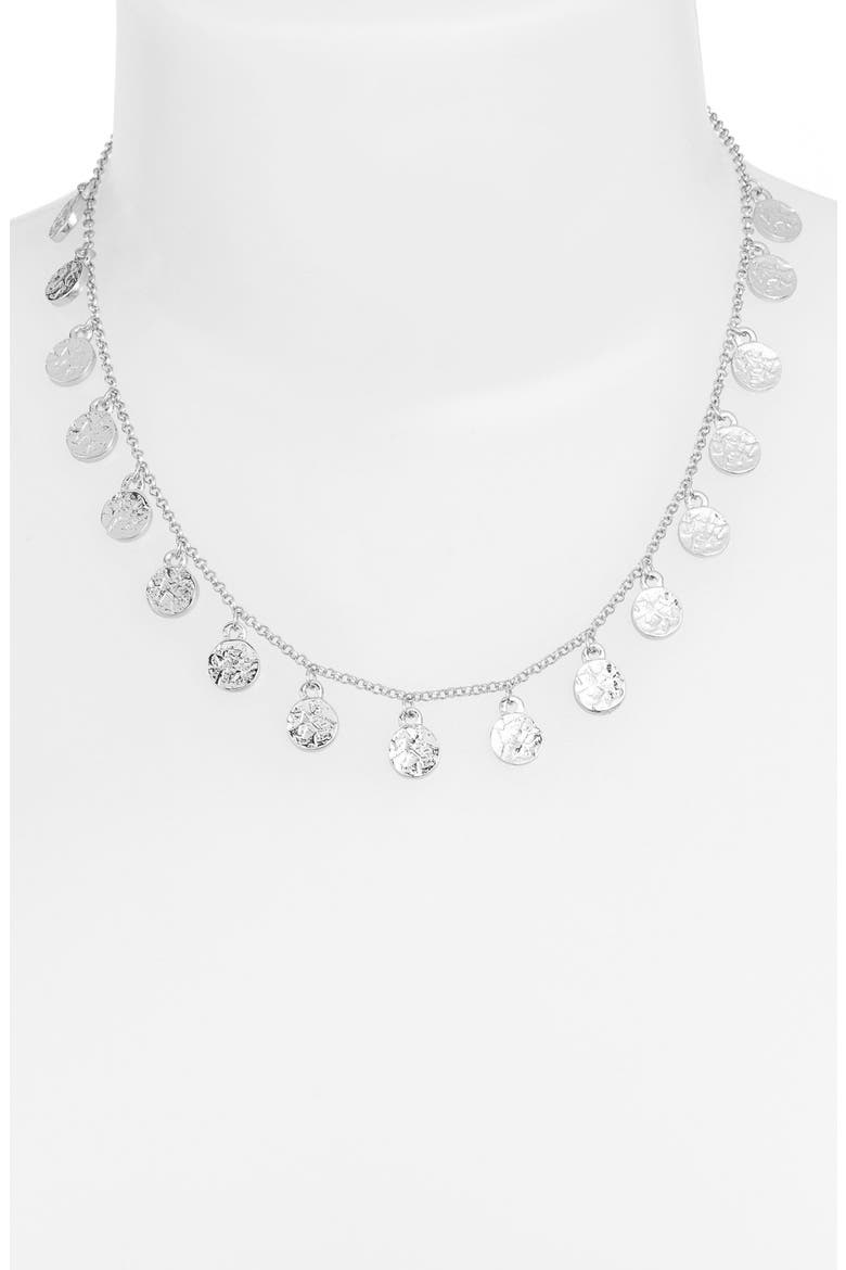 Disc Collar Necklace, Alternate, color, SILVER