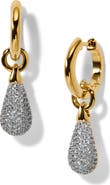 Nadri Gemini Pavé Huggie Hoop Drop Earrings