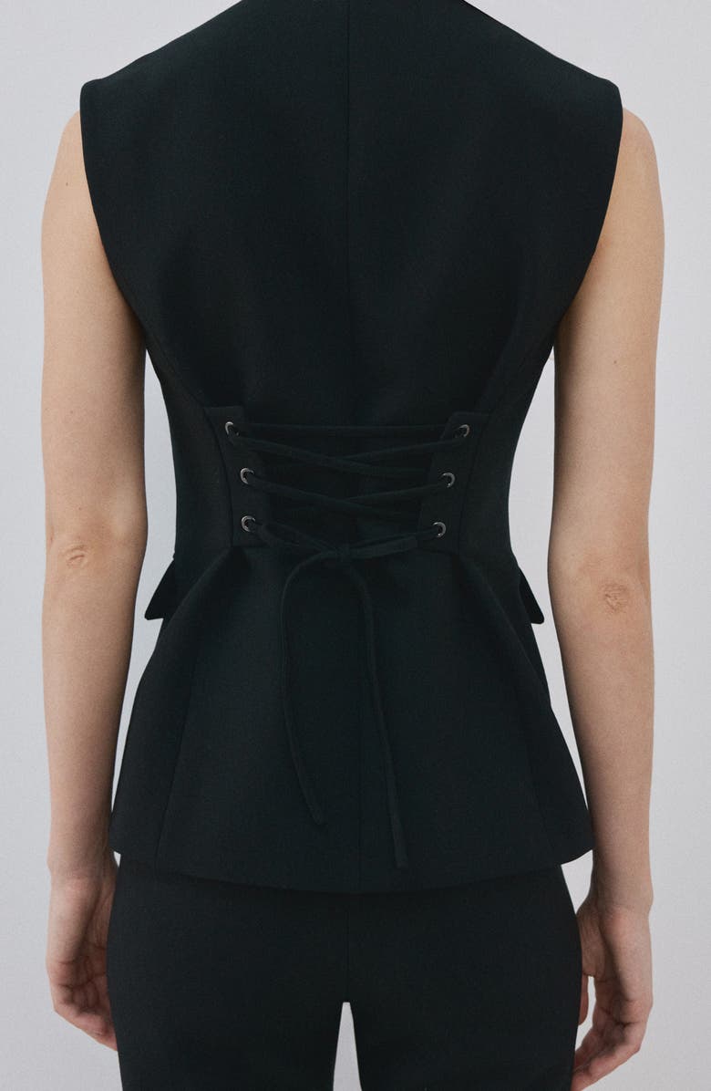 MANGO Corset Back Vest, Alternate, color, Black