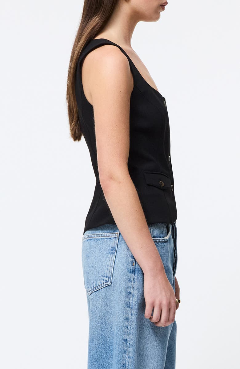 French Connection Azra Twill Vest, Alternate, color, Black