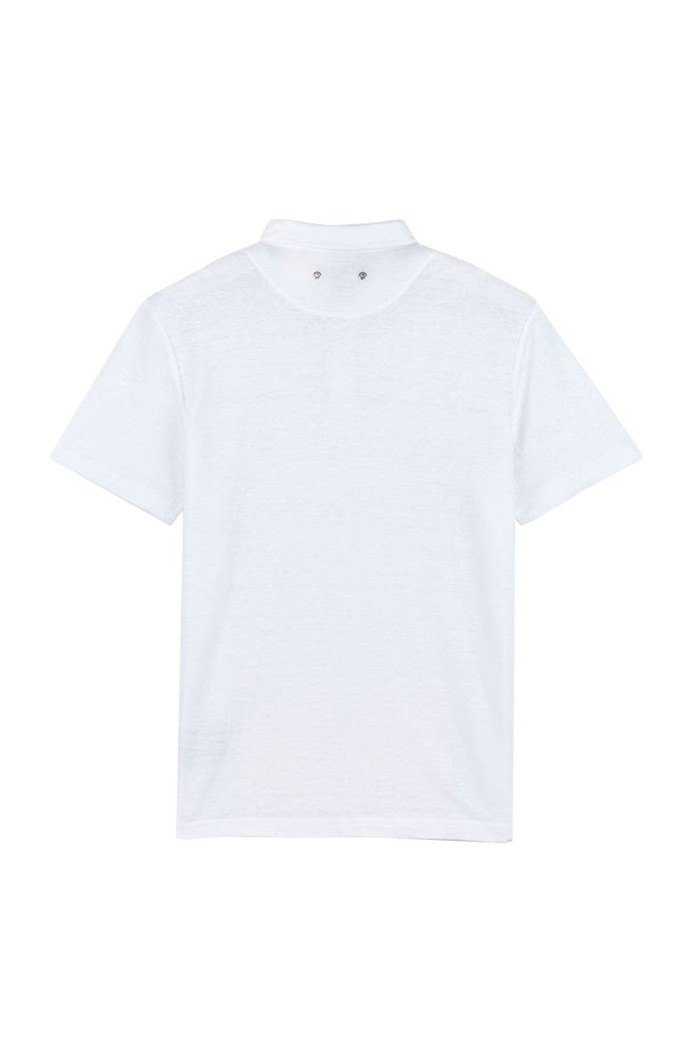 Vilebrequin Men's Solid Linen Jersey Polo Shirt, Alternate, color, Blanc