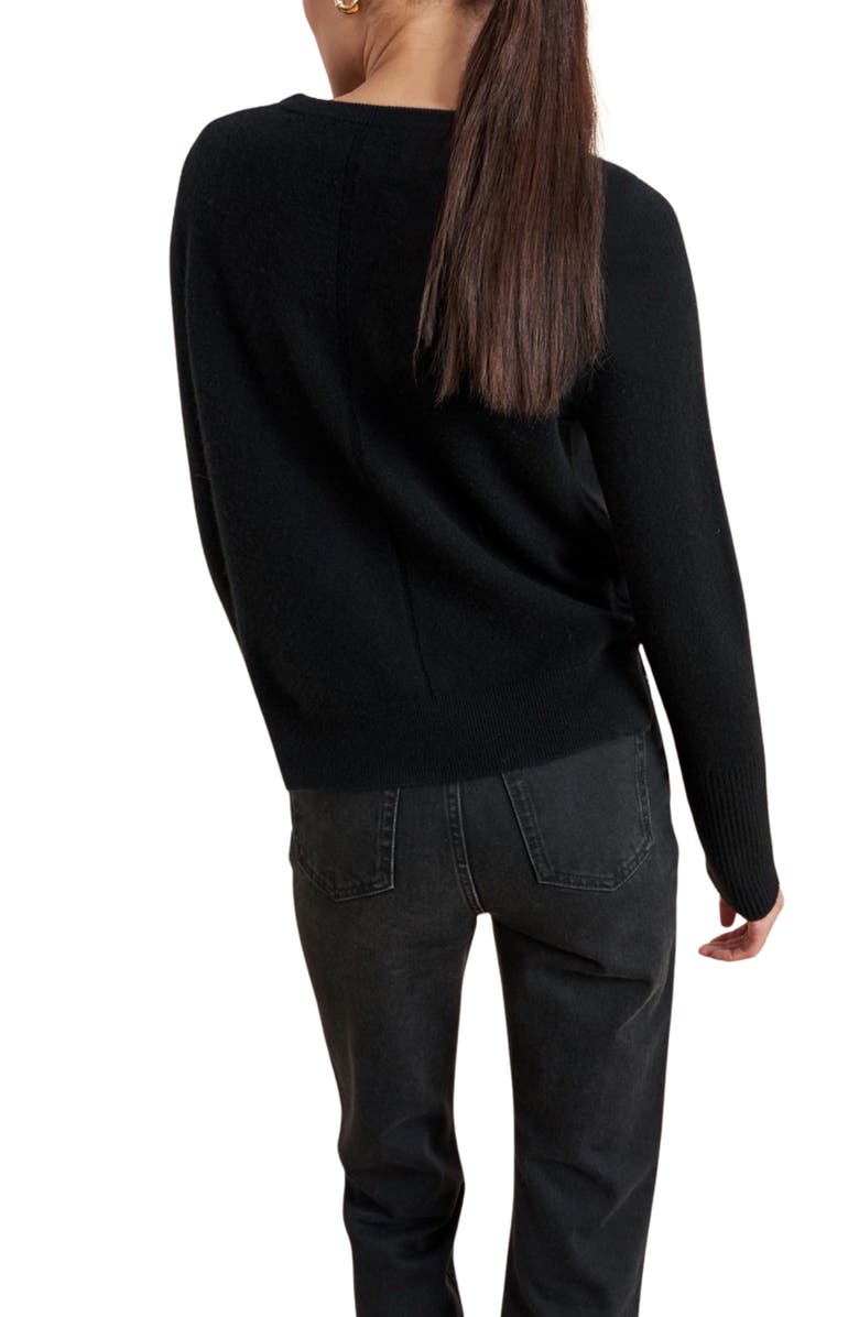 La Ligne Solid Lean Lines Sweater, Alternate, color, Black