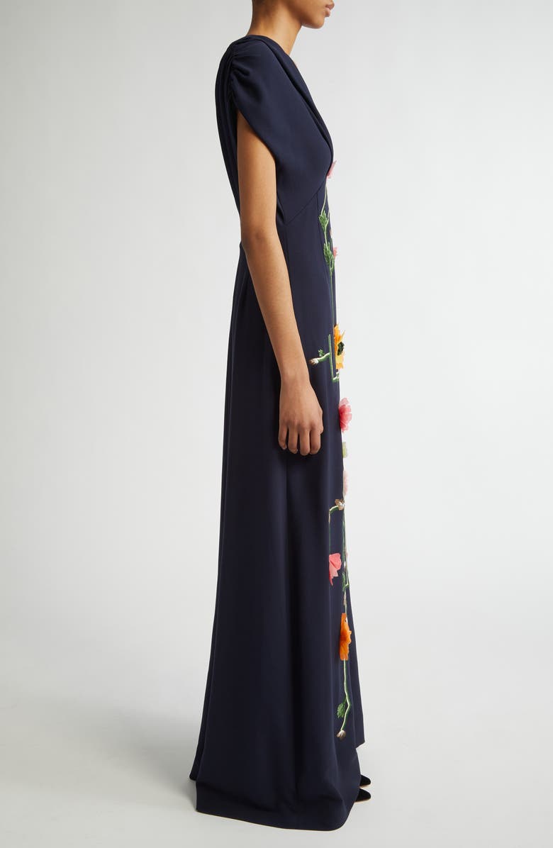 Lela Rose Floral Embroidered Gown, Alternate, color,