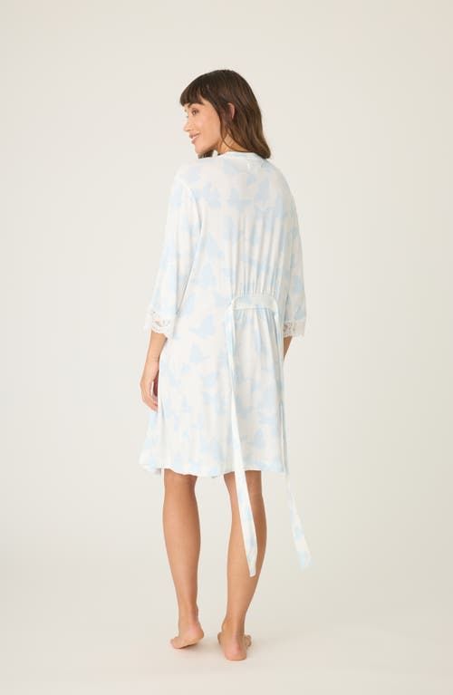 Pj Salvage Forever Lace Trim Short Robe In Ivory