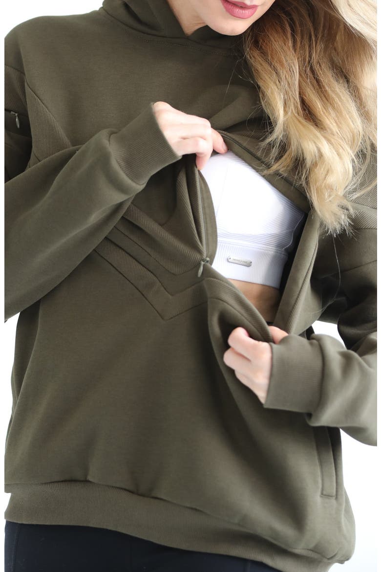 Isabella Ultra Soft Nursing and Pregnancy Hoodie, Alternate, color, Olive Tree