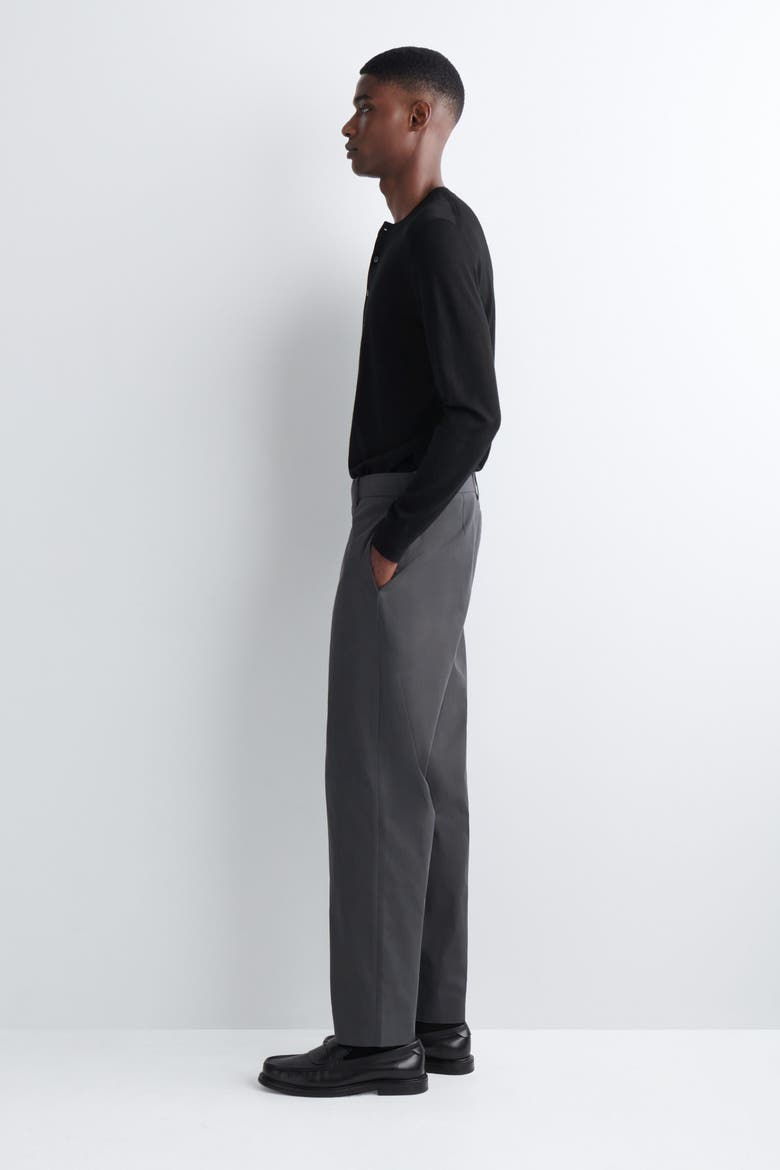 Cotton Regular-Fit Tapered Chinos, Alternate, color, CHARCOAL