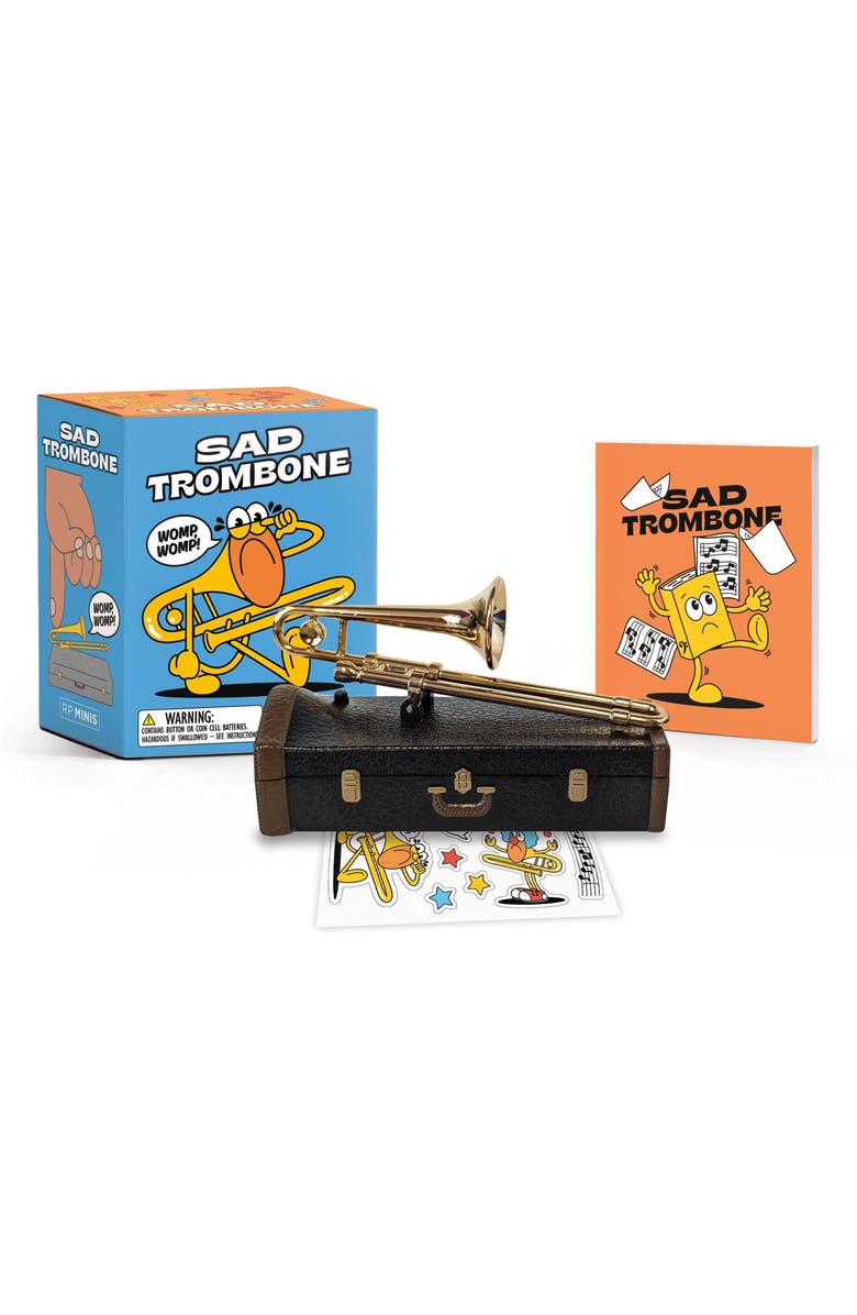Hachette Books Sad Trombone Musical Figurine, Main, color, Brass