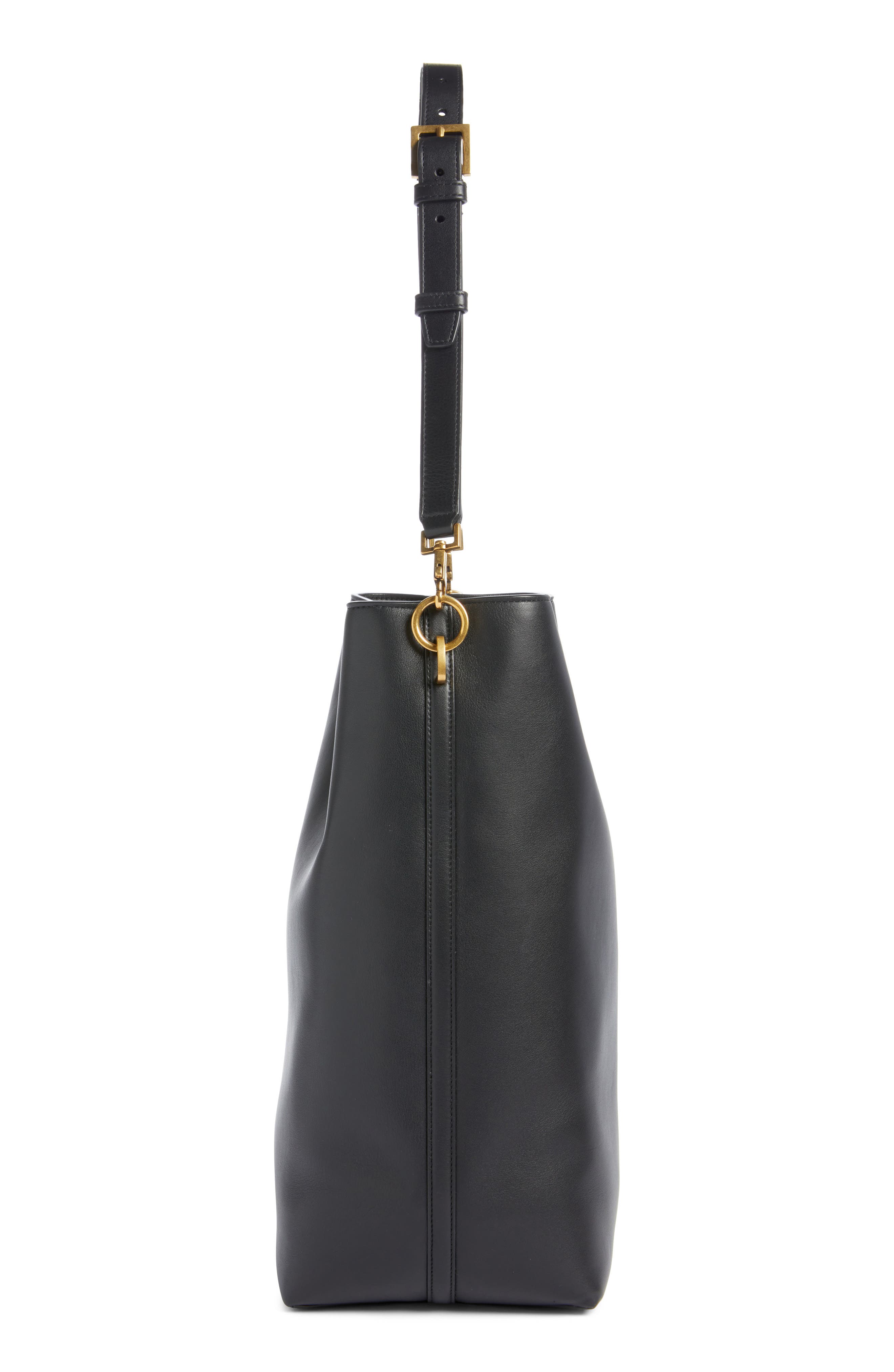 Saint Laurent Le 37 Long Leather Bucket Bag, Alternate, color, 