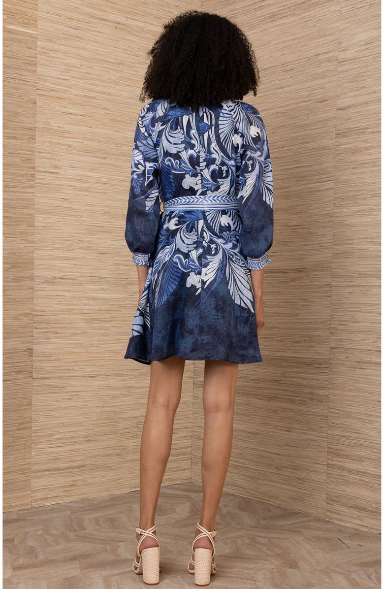 Hale Bob Belize Linen Dress, Alternate, color, Navy