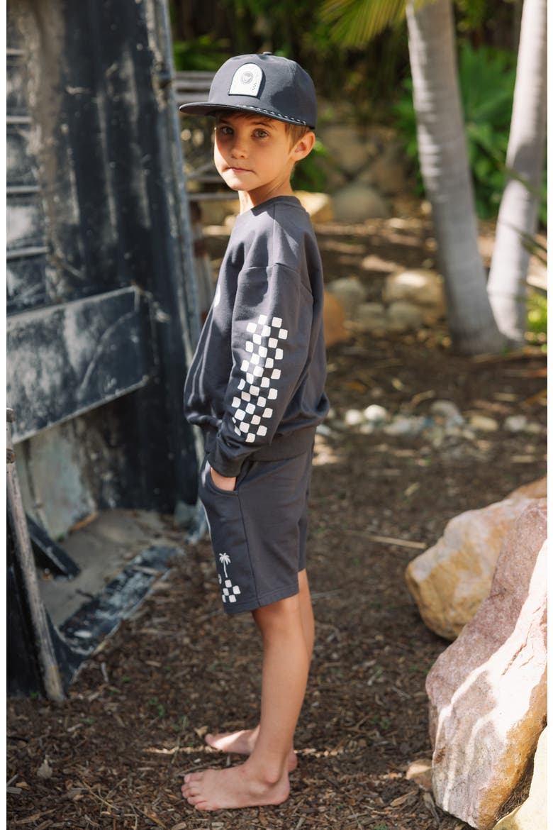 Kids' Ryder Checkerboard Graphic Sweatshirt, Alternate, color, BLACK SAND