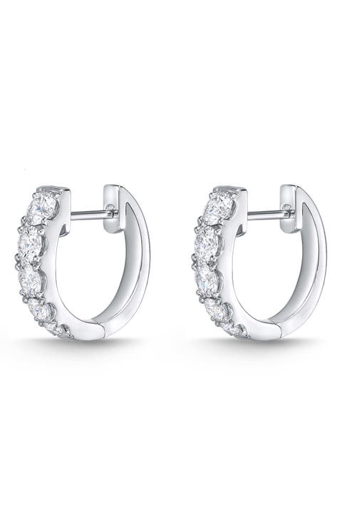 Essential Graduated Diamond Hoop Earrings