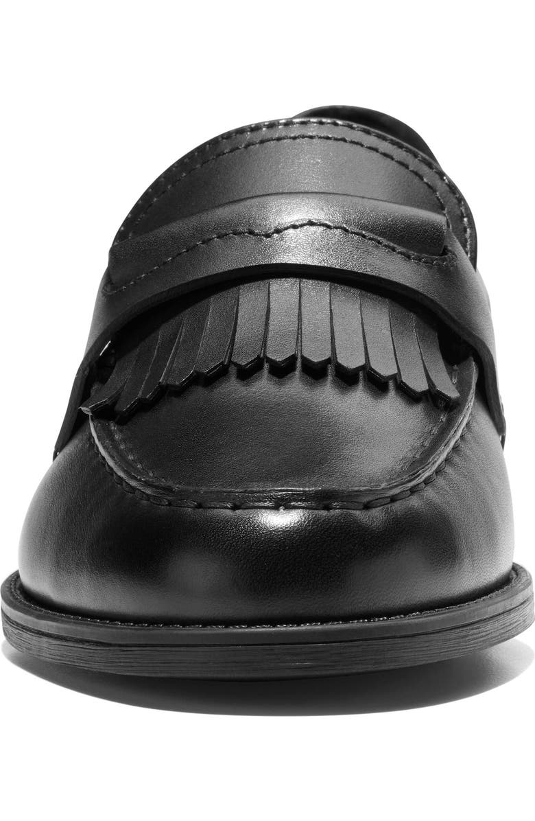 Cole Haan Stassi Kiltie Fringe Loafer, Alternate, color, Black Leather