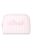 Untamed Petals Bride Striped Cosmetic Bag