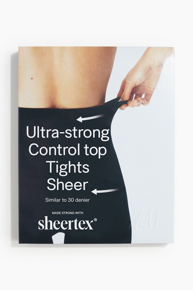 Sheertex® Ultra-strong Control-top Sheer Tights, Alternate, color, Black