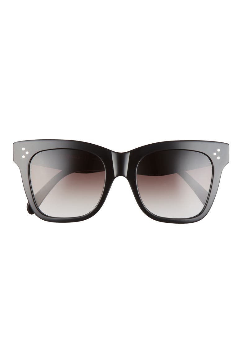 52mm Gradient Adjusted Fit Round Sunglasses, Main, color, BLACK/ BROWN