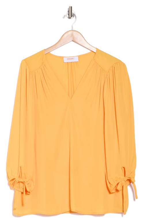 Renee C V-neck Tie Sleeve Top