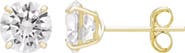 A&M 14K Yellow Gold Round Cubic Zirconia Birthstone Stud Earrings