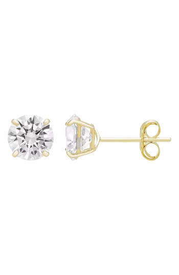 A & M A&m 14k Yellow Gold Round Cubic Zirconia Birthstone Stud Earrings