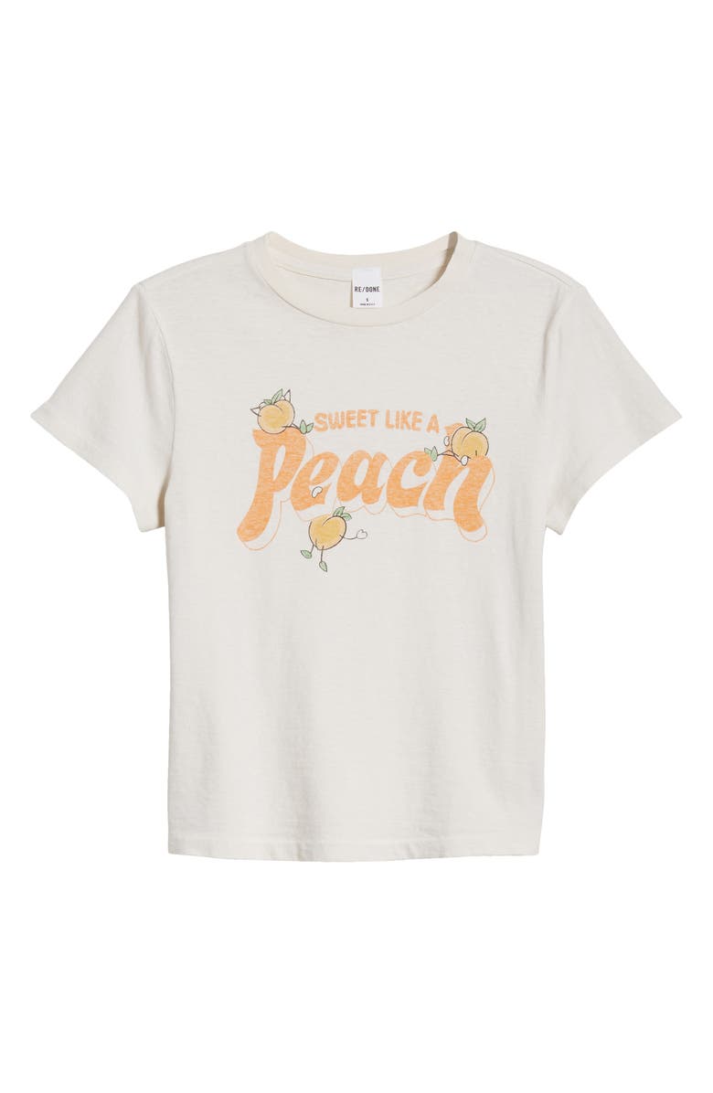 Re/Done Peach Cotton Graphic T-Shirt, Alternate, color, 