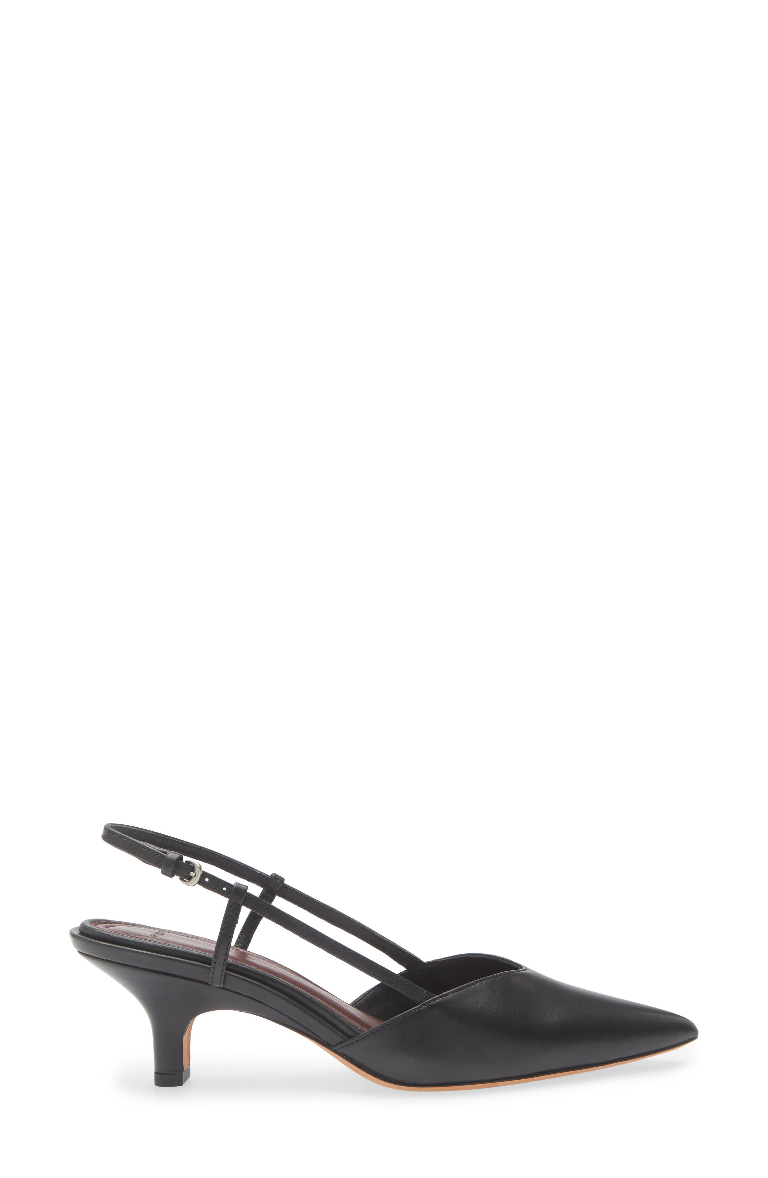 Vince Levvy Slingback Pointed Toe Kitten Heel Pump, Alternate, color, Black