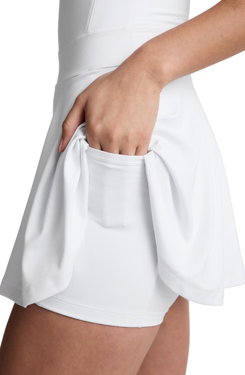 Beyond Yoga Sport Active Ace Pleated Dress with Built-In Shorts, Alternate, color, White