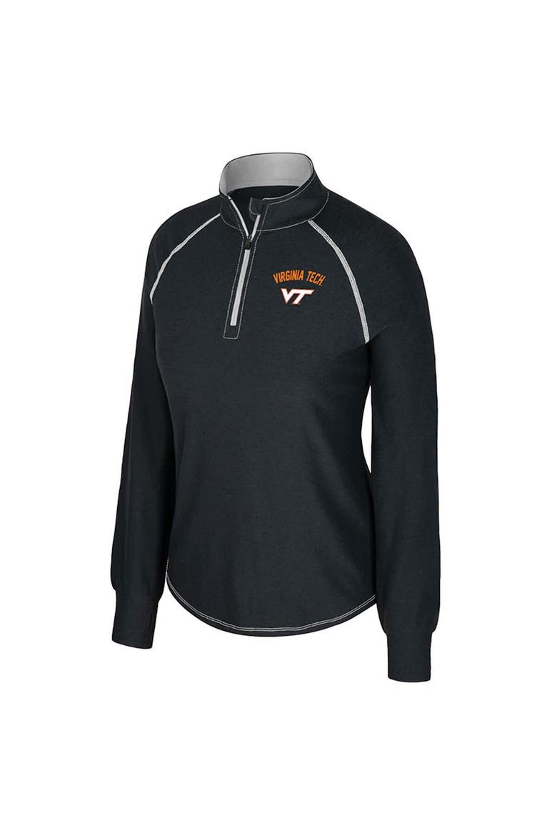 Women's Colosseum Black Virginia Tech Hokies Bikram Raglan Quarter-Zip Top, Alternate, color, Black