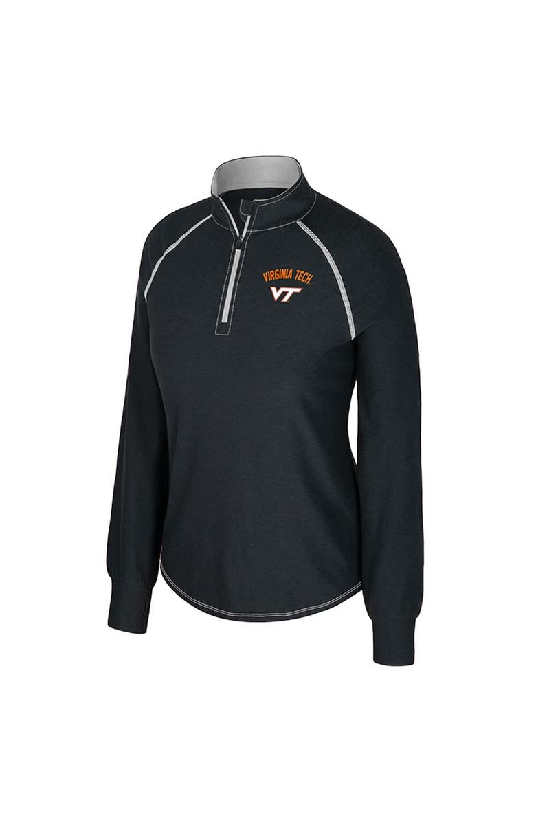 COLOSSEUM Women's Colosseum Black Virginia Tech Hokies Bikram Raglan Quarter-Zip Top, Alternate, color, Black