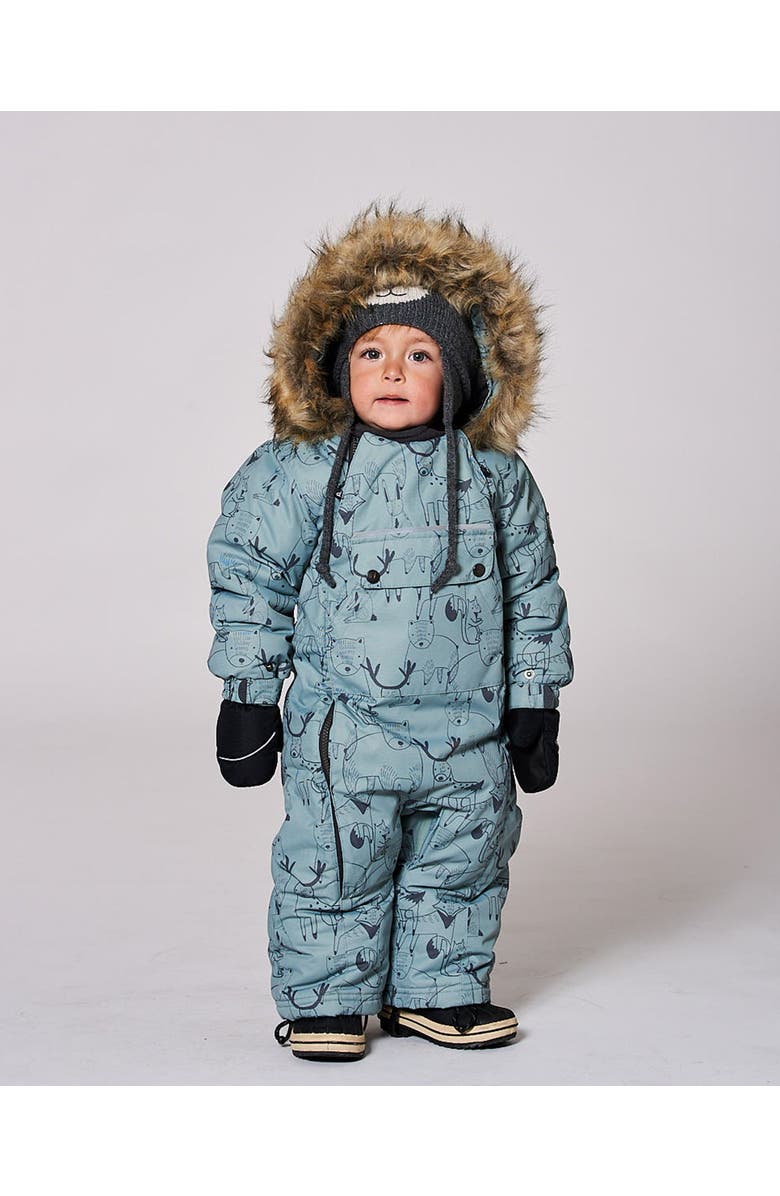 Deux par Deux One-Piece Play Snowsuit Designed for Car Seat Animal, Main, color, Sage