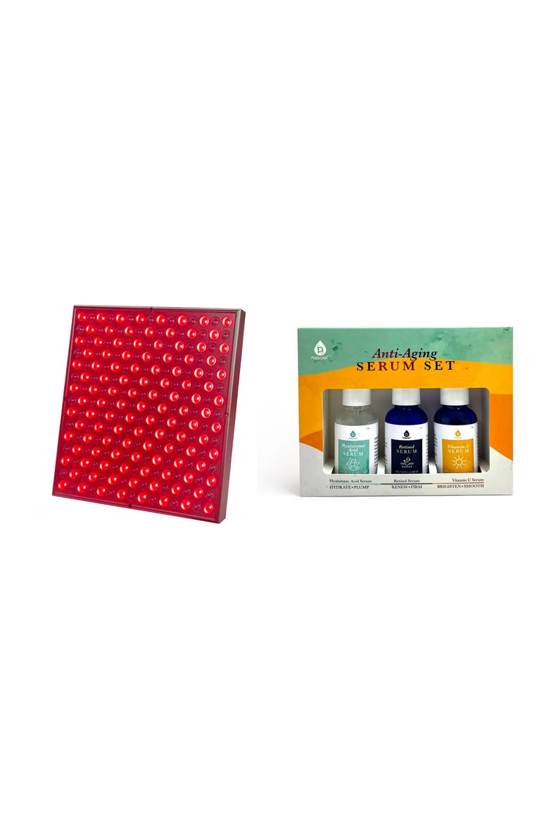 LED Red Light Panel & Anti-Aging Serum, Main, color, Multicolor