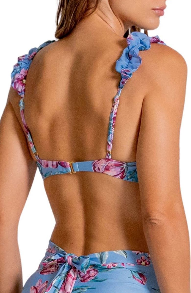 Cosita Linda Beaded Ruffle Underwire Bikini Top, Alternate, color, 