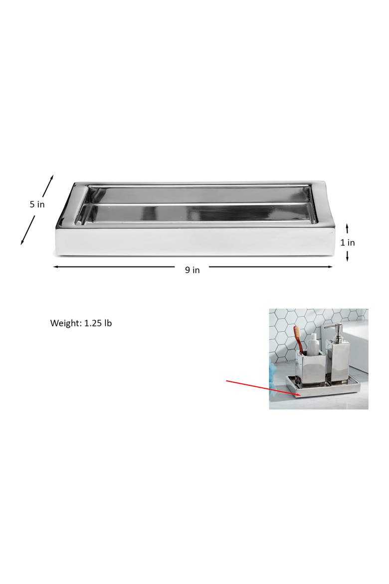 Modern Shiny 3-Piece Bathroom Set, Alternate, color, SILVER