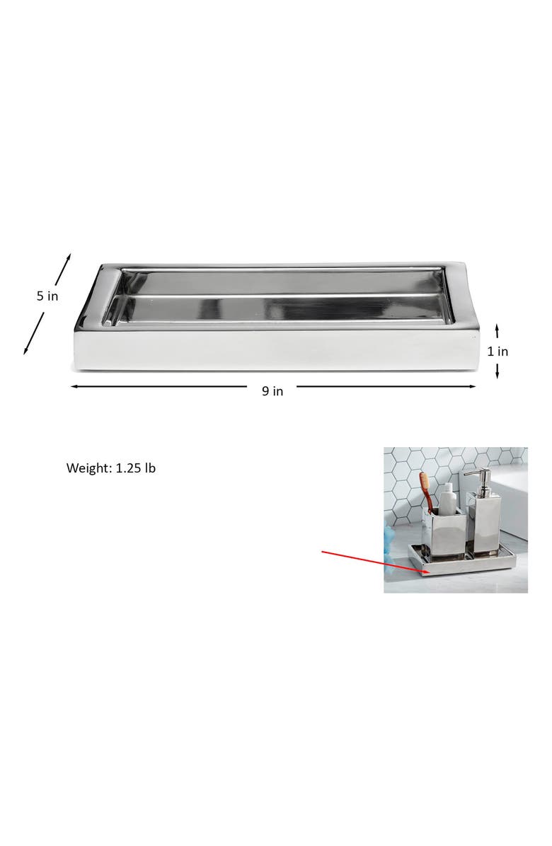 ROSELLI TRADING COMPANY Modern Shiny 3-Piece Bathroom Set, Alternate, color, Silver