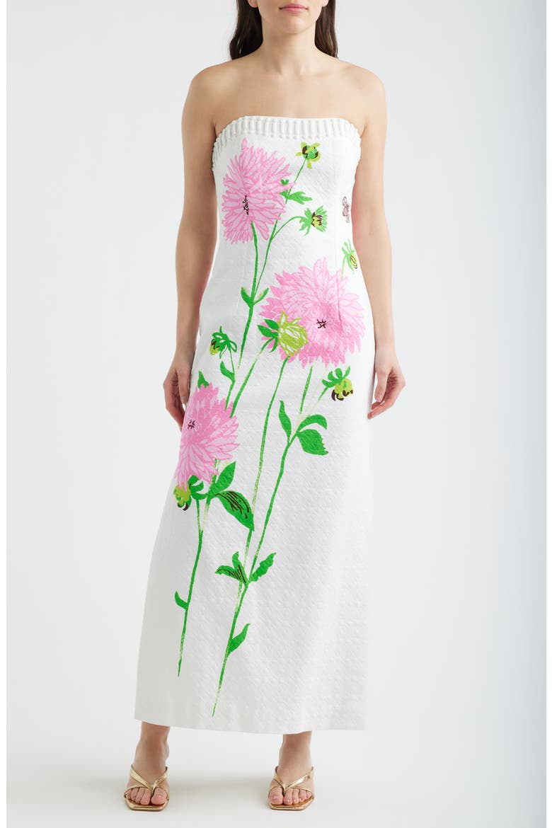 lilly pulitzer white strapless dress NIKOLE EYELET MIDI DRESS, RESORT TIDEPOOL EYELET and a pleated waistband with a bow Vintage Lilly Pulitzer Green White