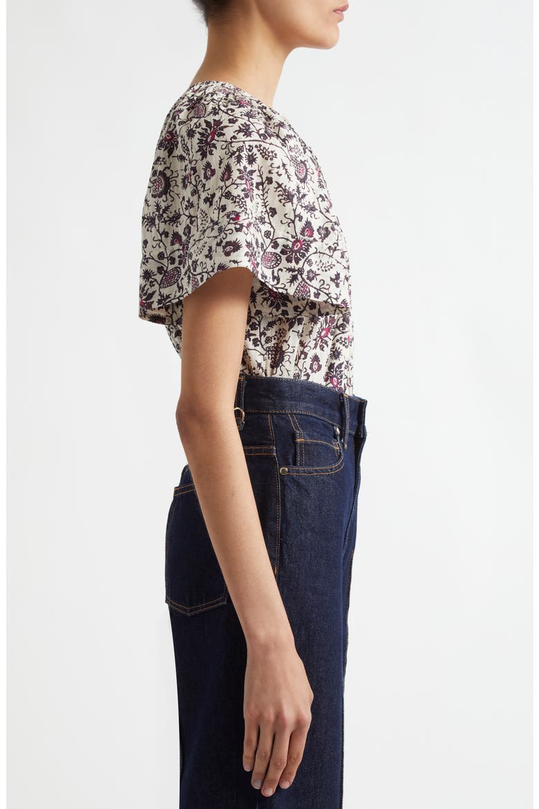 Sena Flutter Sleeve Cotton Blend Top, Alternate, color, COSMOS