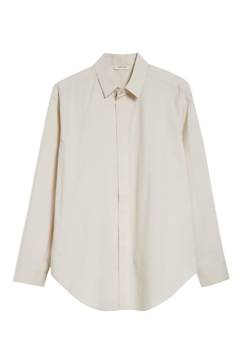 Classic Stretch Cotton & Wool Button-Up Oxford Shirt, Alternate, color, IVORY IVORY