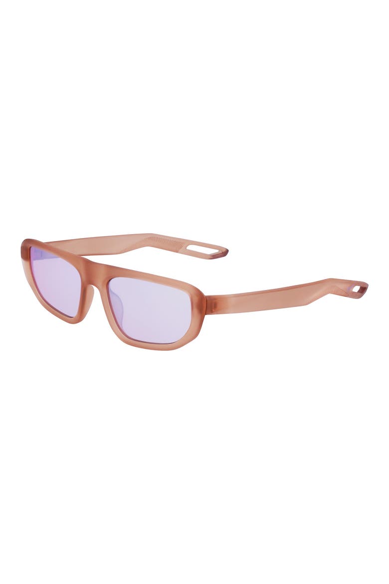NV04 52mm Modified Rectangular Sunglasses, Alternate, color, MATTE ROSE WHISPER/VIOLET MIRR