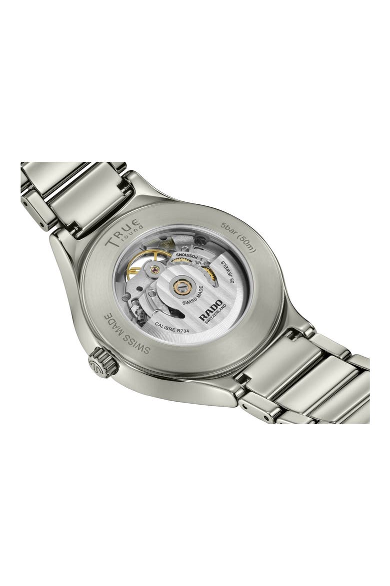 True Round Automatic Open Heart Bracelet Watch, 40mm, Alternate, color, GREY