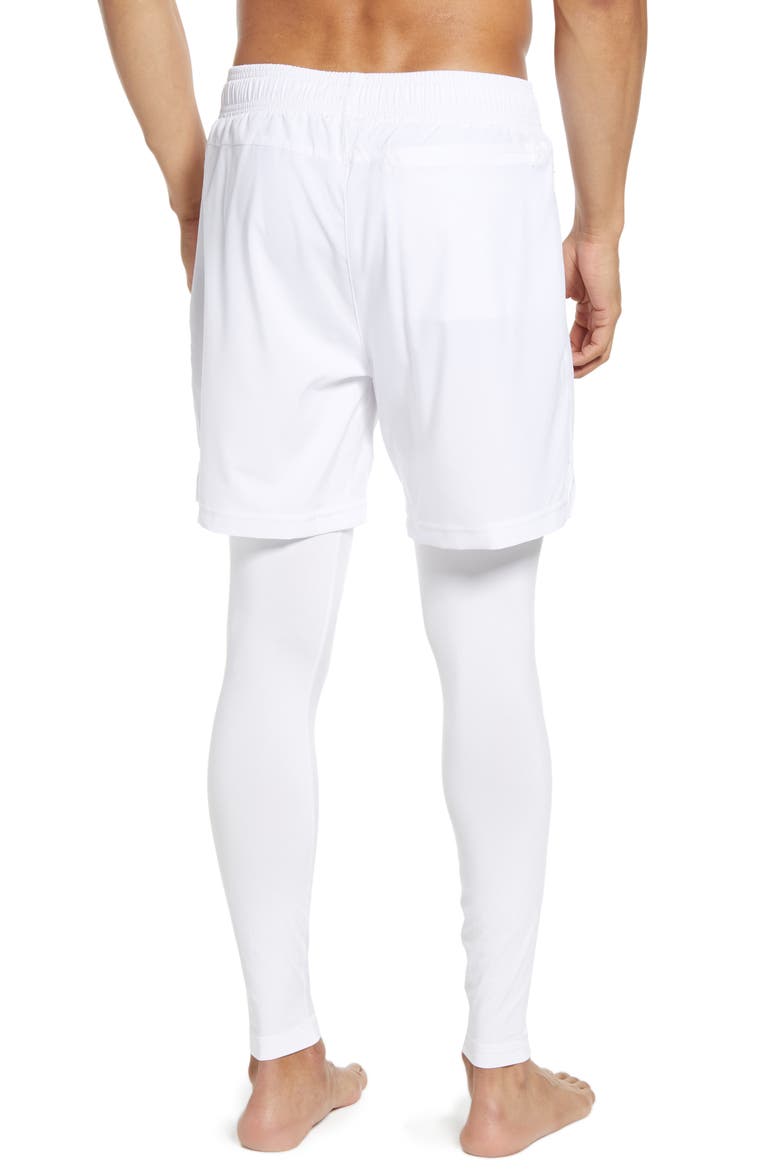 Stability 2-in-1 Athletic Tights, Alternate, color, WHITE/WHITE