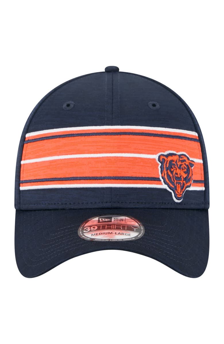 New Era Men's New Era Navy Chicago Bears Stripes 39THIRTY Flex Hat, Alternate, color,